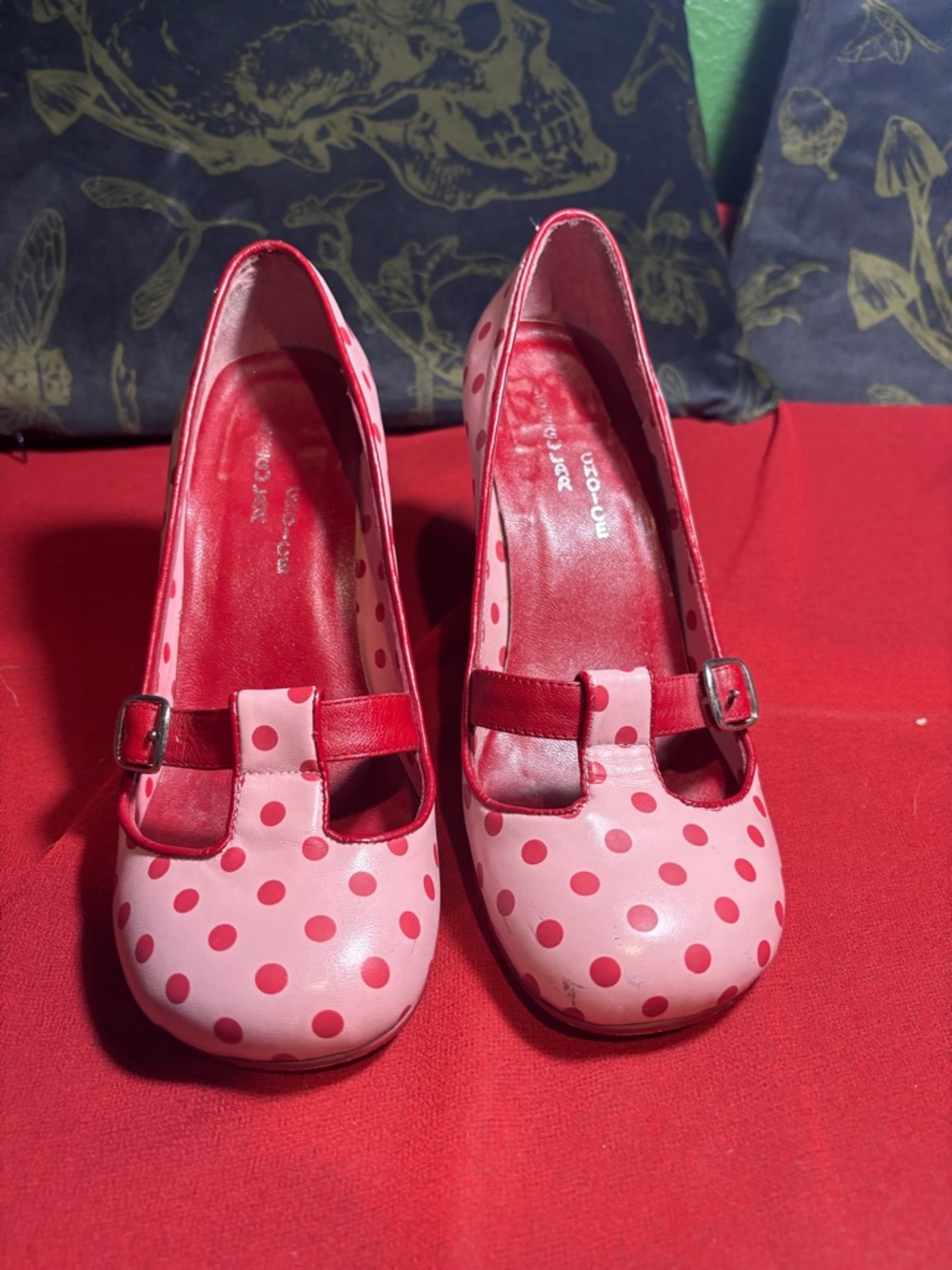 Irregular Choice Pinup Pink Heels With Red Polka Dots Size US 7.5